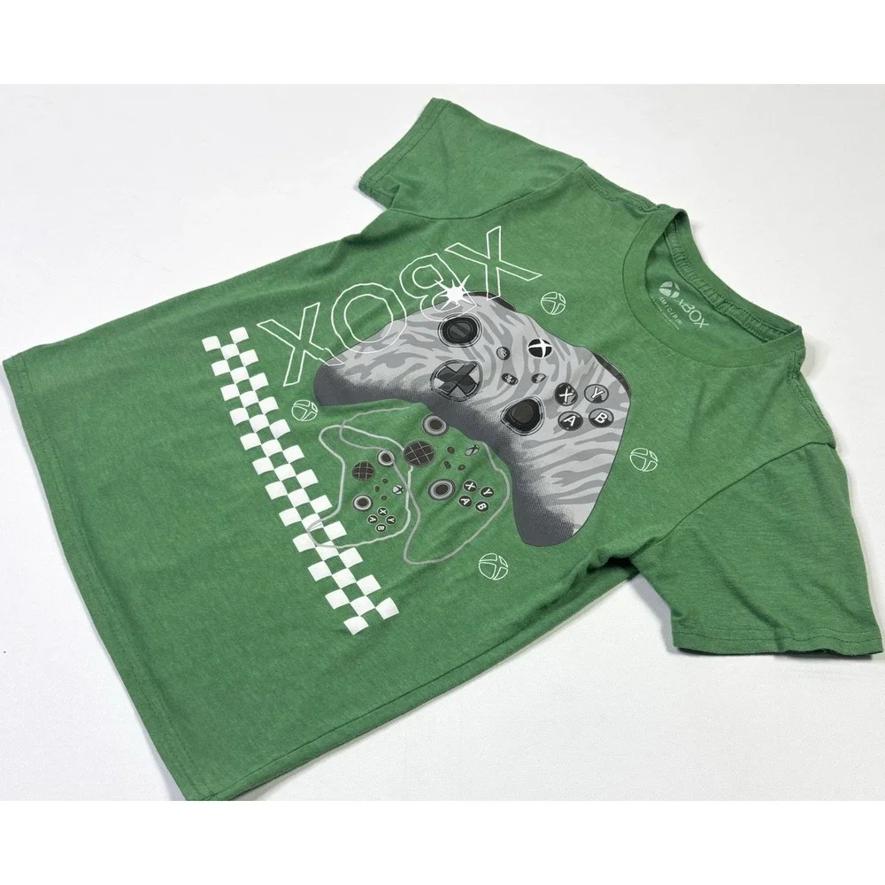 XBOX T-Shirt Youth Small (8) Controller Graphic Green Short Sleeve Crew Neck